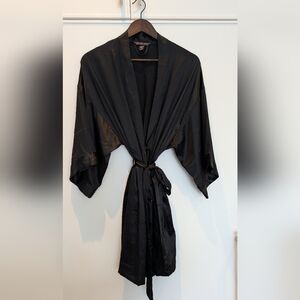 Victoria's Secret short black satin robe size M/L